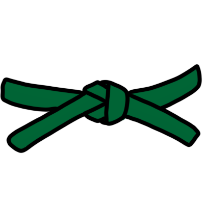 a martial arts green belt, based on art by Wikimedia user Edgouno.